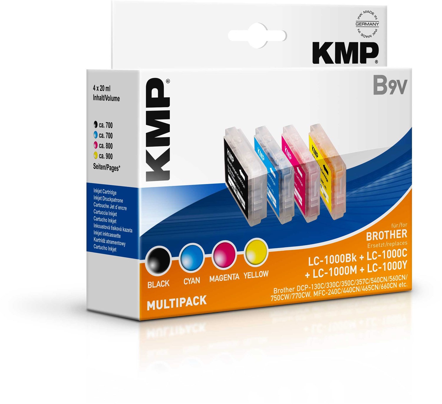 kmp b9v multipack tinten-multipack 4-farbig