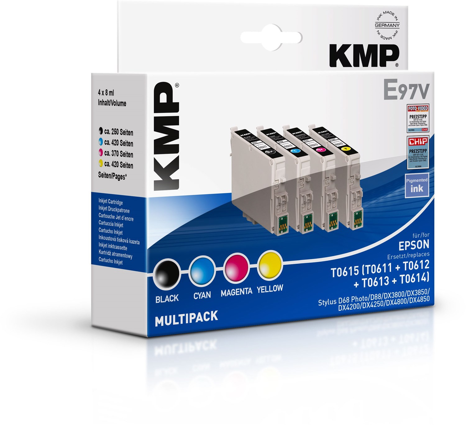 kmp e97v (4x 8ml) tinten-multipack 4-farbig