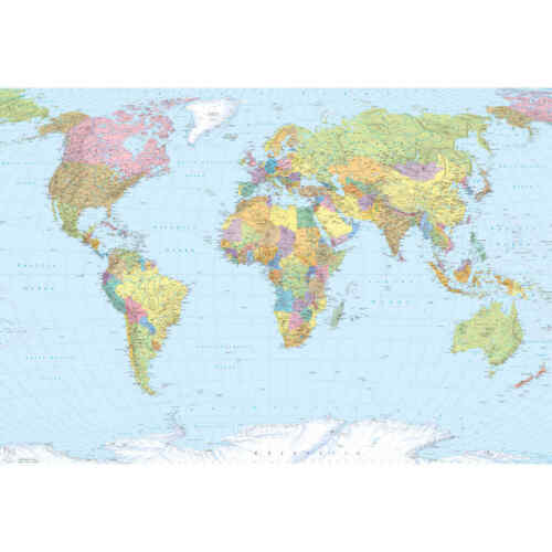 Komar Fotowandbild World Map Xxl 368Ã—248 Cm Xxl4-038