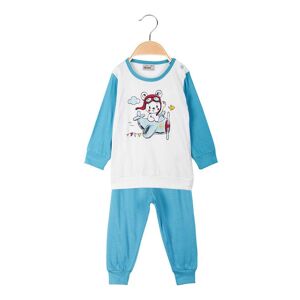 Kotton Langer Zweiteiliger Babypyjama Aus Baumwolle Pyjama Junge Weiß Größe 36m