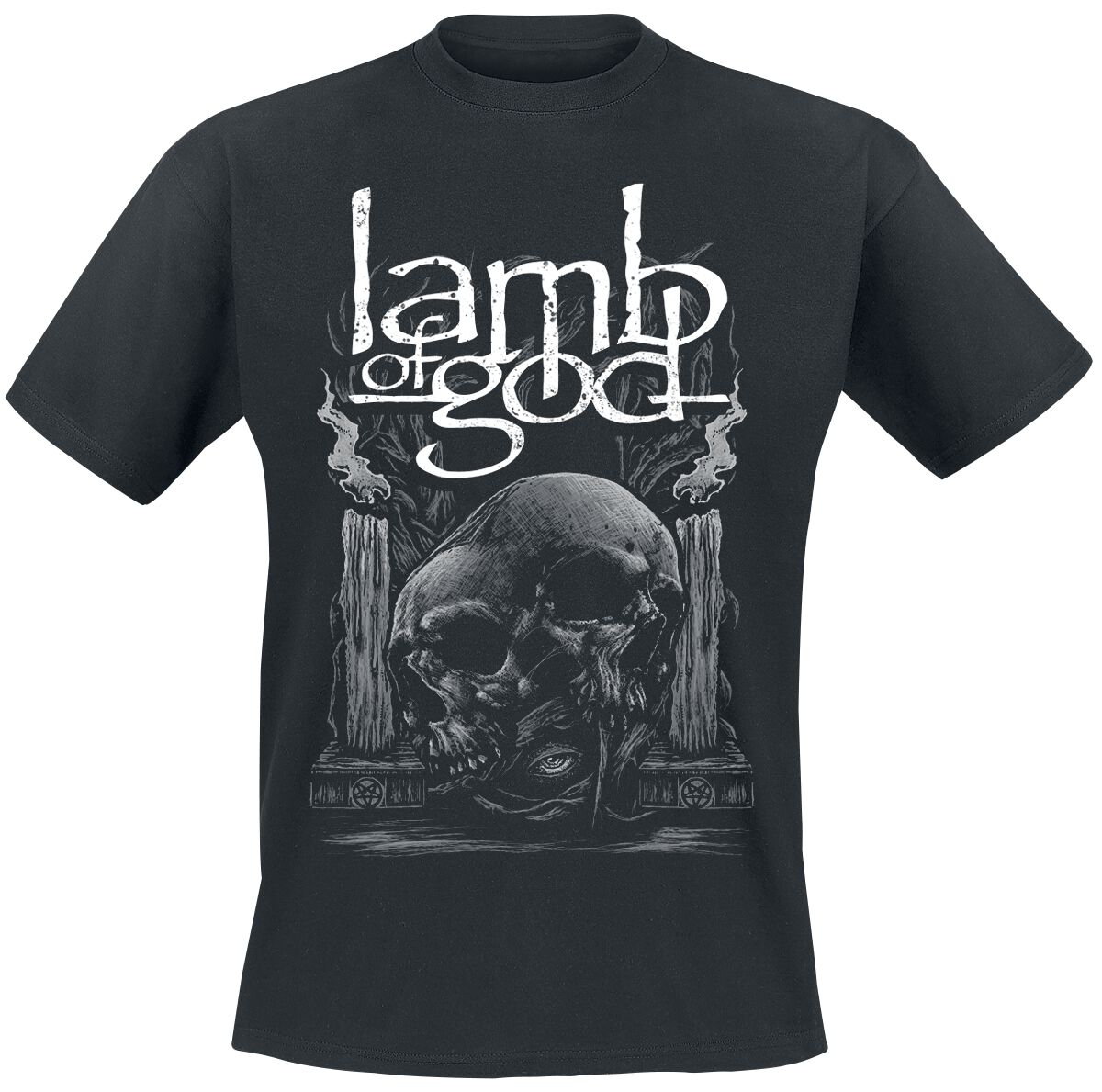 lamb of god t-shirt - candle skull - s - fÃ¼r mÃ¤nner - grÃ¶ÃŸe s - - lizenziertes merchandise! schwarz