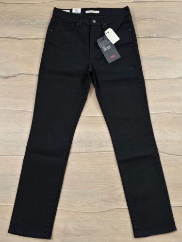 Levis 724 High-rise Straight Damen Stretch Jeans Hose Schwarz W30 L30 Premium