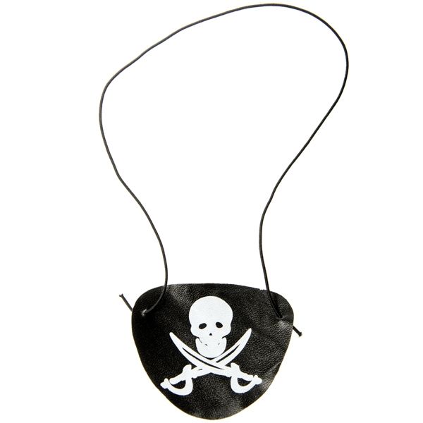 lg-imports piraten-augenklappe schwarz mit totenkopf-emblem, 7,5cm, plastik