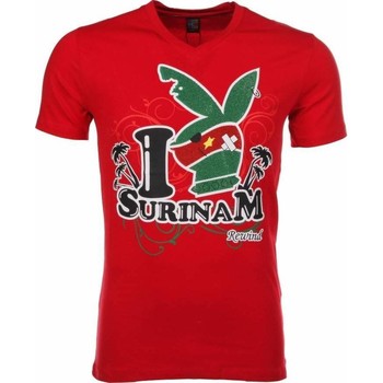 local fanatic t-shirt i love suriname rot uomo