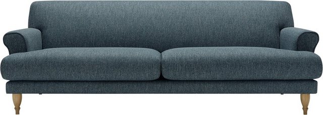 lovi sofa ginger, 3-sitzer, fÃ¼ÃŸe eiche natur, sitzunterfederung mit polsterunterlage blau