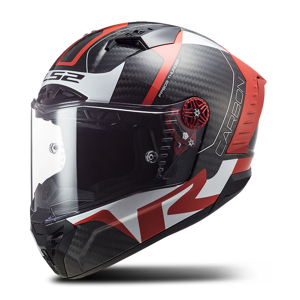 Ls2 Ff805 Thunder Racing1 Carbon Helm - Weiss Rot - S - Unisex