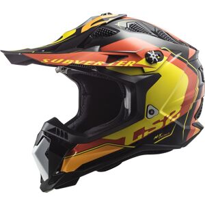 Ls2 Mx700 Subverter Evo Arched Motocross Helm - Schwarz Rot Gelb - Xs - Unisex