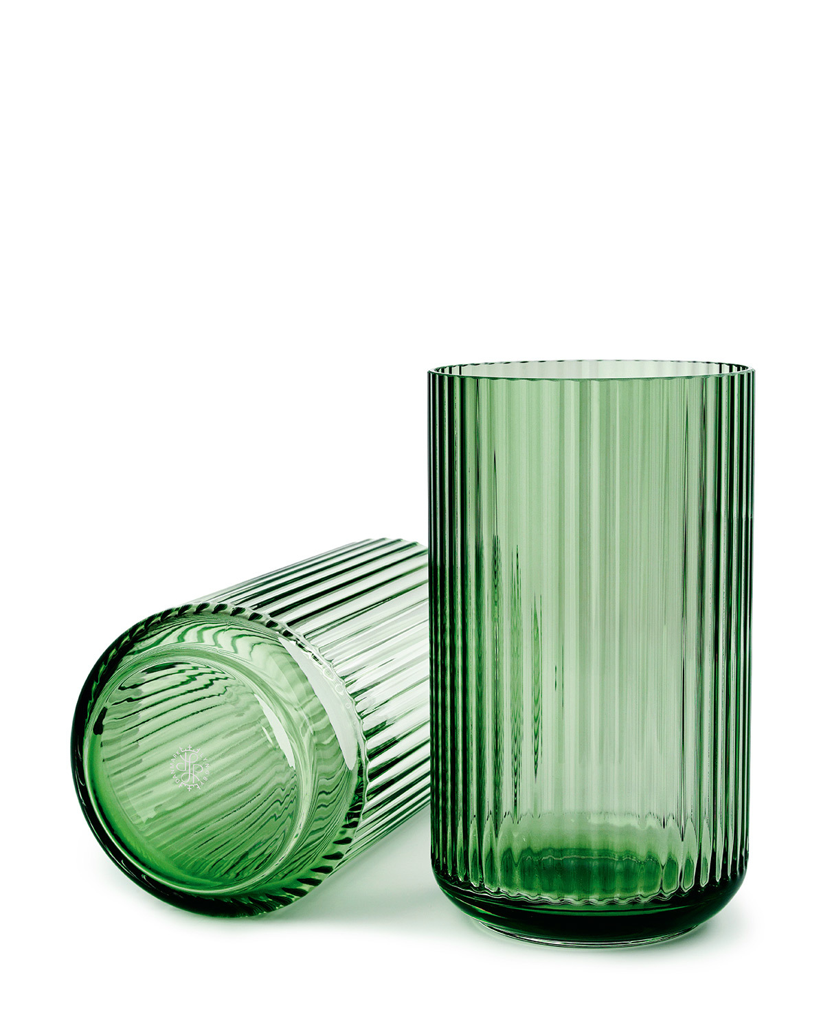 Lyngby Porzellan Lyngby Vase, Grüne Mundgeblasene Glasvase Größe: H20 Cm