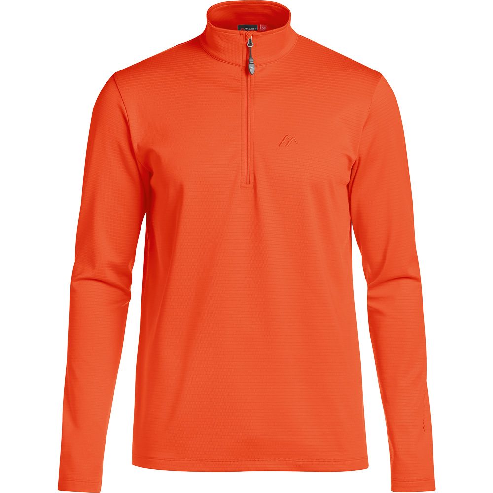 maier sports - felix pullover herren siren red rot/orange uomo