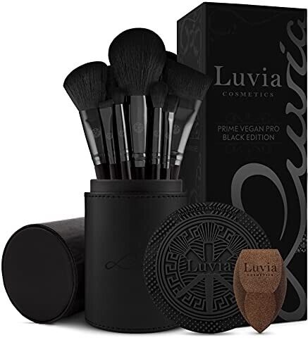 Make-up Pinselset Luvia, Prime Vegan Pro - Black, 12 Schminkpinsel Inkl Kosmetik