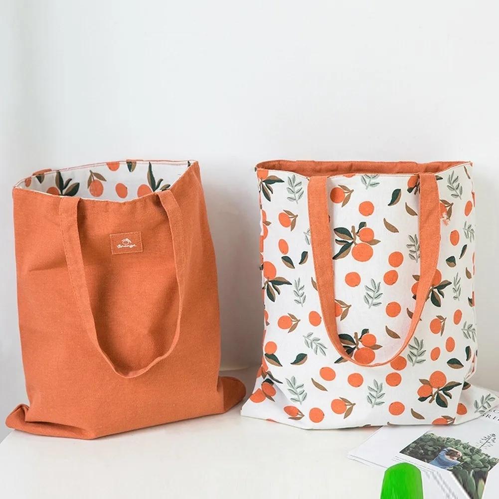 mango event neue hirse weizen stoff doppelseitige dual-use-umhÃ¤ngetaschen baumwolle leinen tasche handtasche einkaufstasche weibliche leinwand tuch totes orange/grÃ¼n/rosa