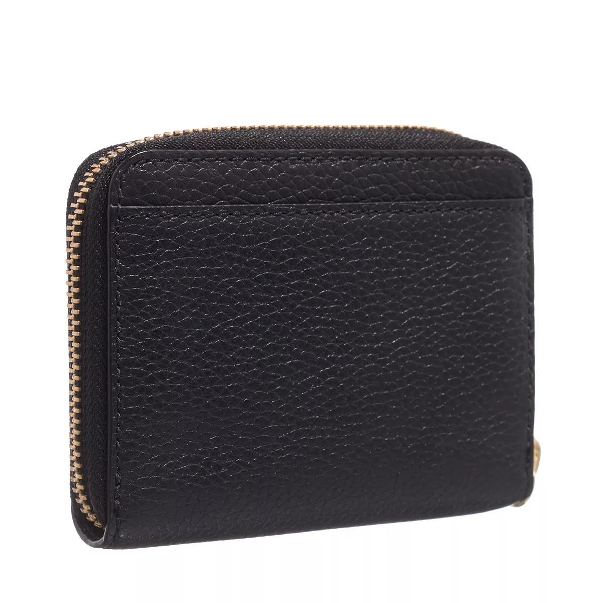 marc jacobs portemonnaie - the leather zip around wallet - gr. unisize - in - fÃ¼r damen schwarz donna