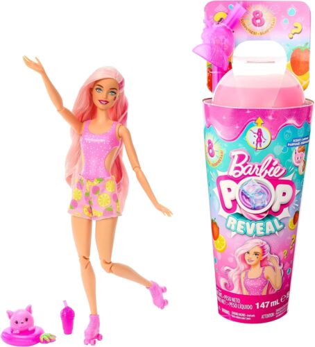 Mattel Barbie Pop! Reveal Barbie Juicy Fruits Serie Erdbeerlimonade Modepuppe