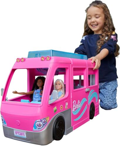 Mattel Barbie Super Abenteuer-camper Fahrzeug Mit Pool Rutsche Auto Puppe 76 Cm