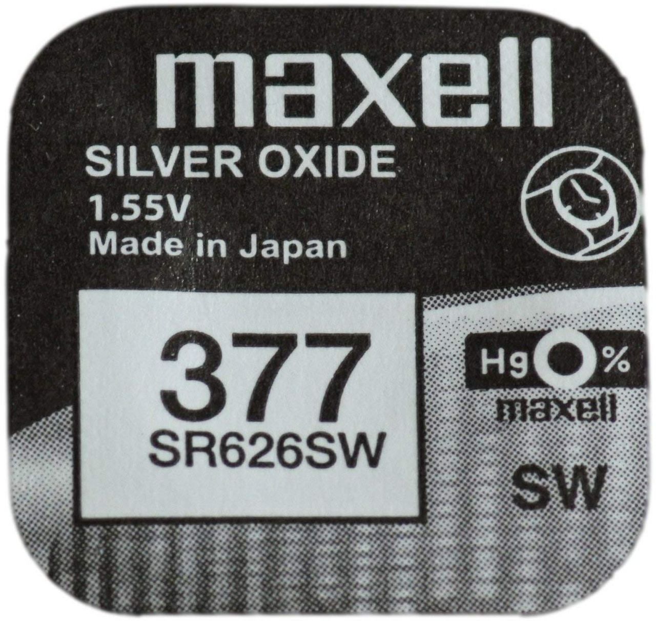 Maxell Sr626sw/377-1,55 Volt 28mah Silberoxide Knopfzelle 100 Stück (0,30€/st)