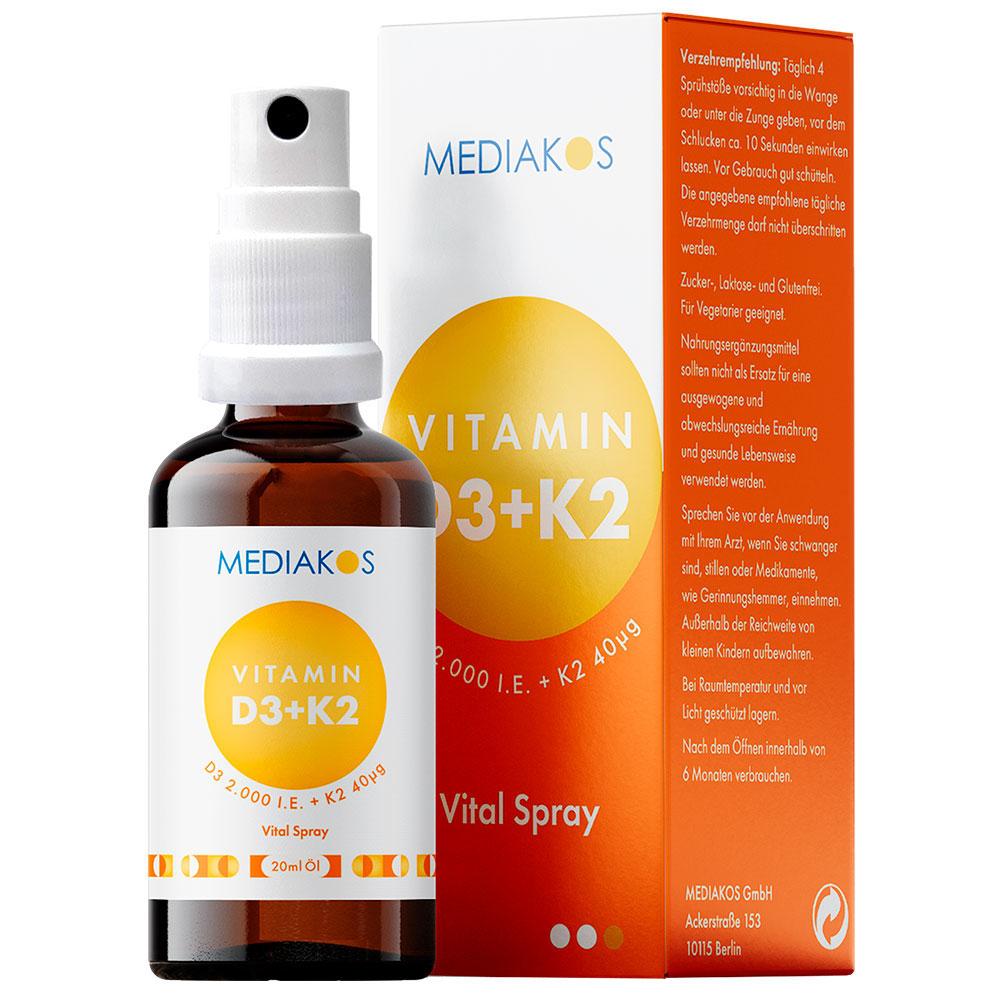 mediakos gmbh mediakos vitamin d3 + k2 2.000 i.e. / 40 ?g vital spray