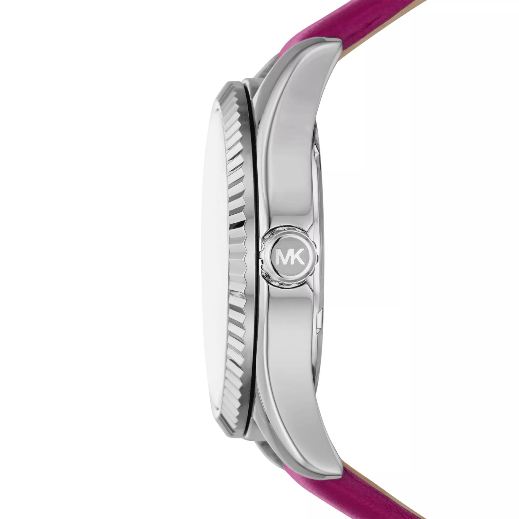 michael kors uhr - lexington three-hand leather watch - gr. unisize - in rosa - fÃ¼r damen pink donna
