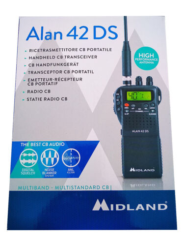 Midland Alan 42 Ds Multiband Cb Handfunkgerät 4 Watt Am/fm + Minimagnet-fuß