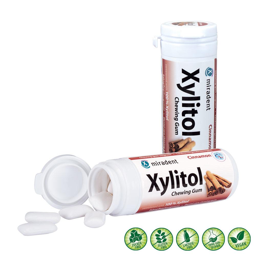 Miradent Xylitol Chewing Gum Zahnpflegekaugummis 30 Stück Zimt, 12er (12x 30)