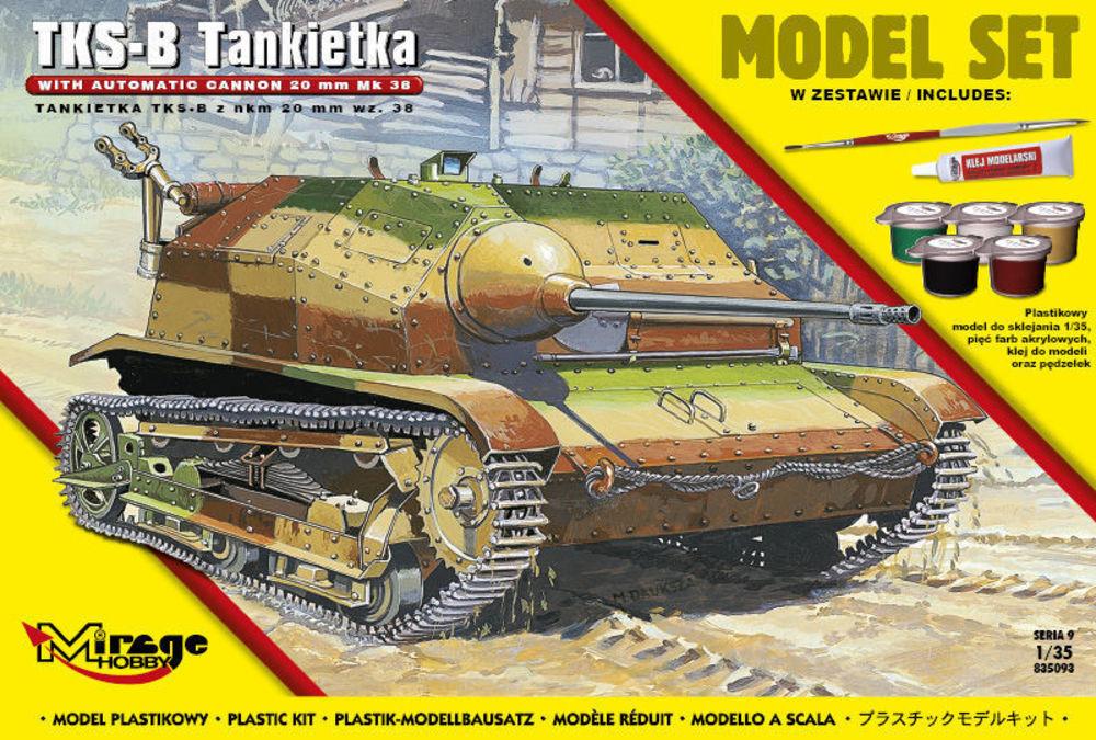 mirage hobby tankette tks-b (w/automatic cannon 20mm mk.38) (model set)