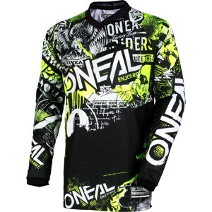 Motocross Shirt Oneal Element Kinder Jersey Attack Mx Kids Neon Gelb Schwarz