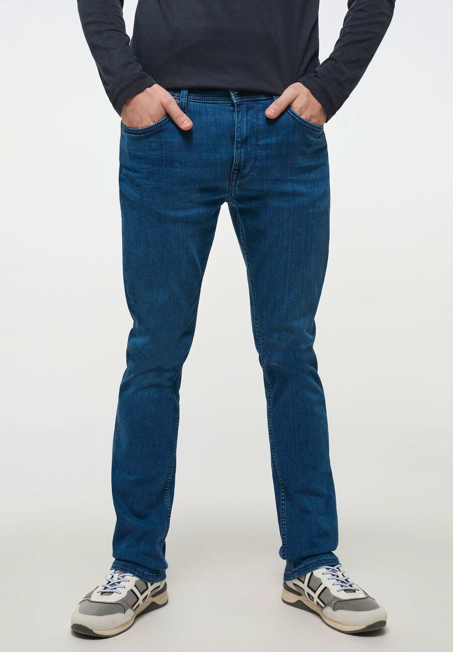 mustang vegas jeans stretch slim fit extra lang stonewash uomo
