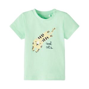 Name It - T-shirt Nbmfuno - Tiger In Green Ash, Gr.56