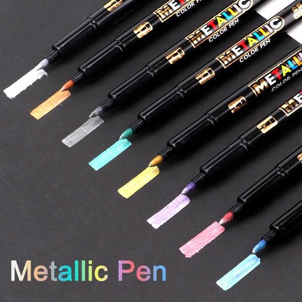 natawa 8 farben/set metallic-farbmarkierungsstift auf wasserbasis, malerei, zeichnung, farbmarkierungsstift, diy-handwerksstift