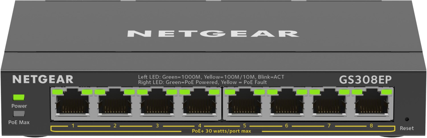 ^ Netgear Gs308ep Desktop Gigabit Smart Switch (gs308ep-100pes)