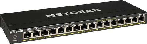 Netgear Gs316p-100eus 16-port Gb Poe+ Unmgd Switch Gs316p, Unmanaged, Gigabi ~e~