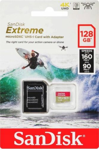 Neu: Sandisk 128gb Extreme Pro Micro Sd 160mb/s U3 V30 8k Speicherkarte & Adapter