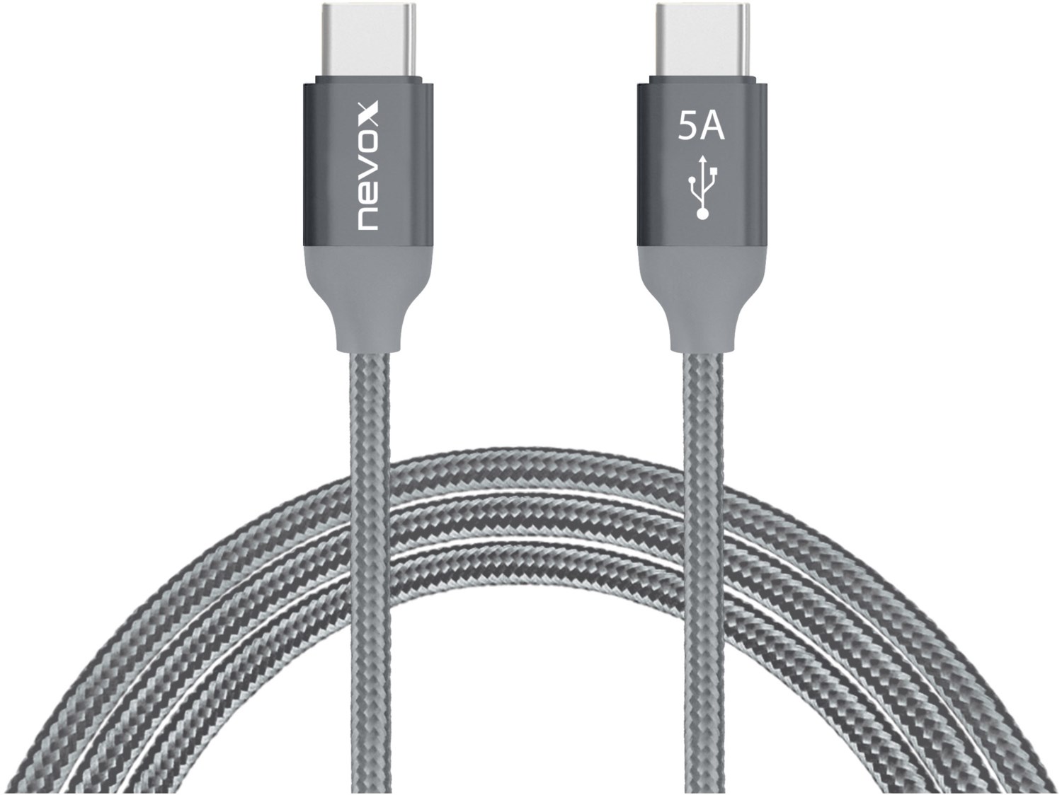 nevox usb type-c kabel (2m) silbergrau