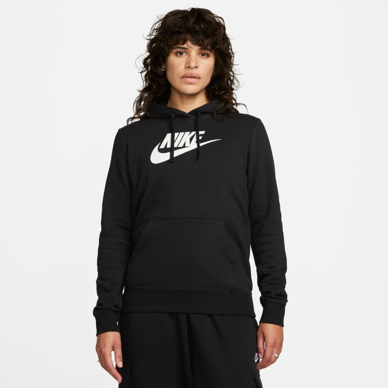 Nike Damen Kapuzenpullover Sportswear Club Fleece Schwarz Größe: M Dq5775