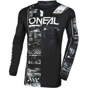 O'neal Element Attack Youth Kinder Fr Jersey Trikot Lang Schwarz/weiß 2023 Oneal
