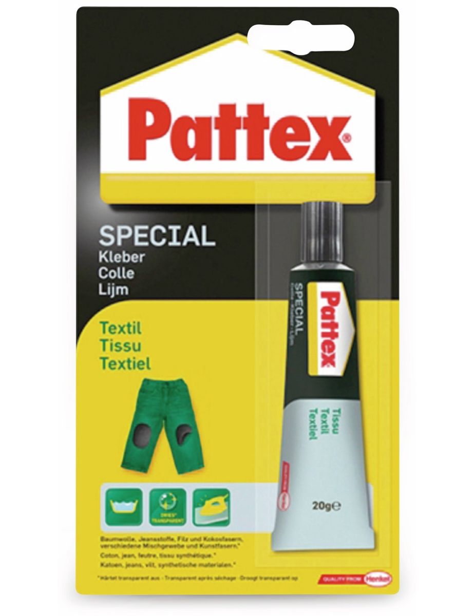 pattex spezialkleber pxst textil, 20g transparent