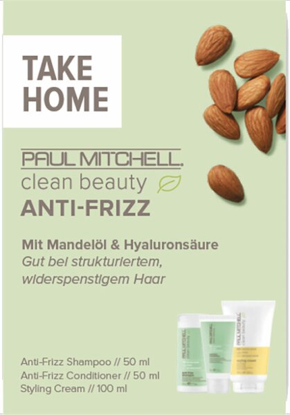Paul Mitchell Haarpflege Clean Beauty Geschenkset Anti-frizz Shampoo 50 Ml + Anti-frizz Conditioner 50 Ml + Styling Cream 100 Ml