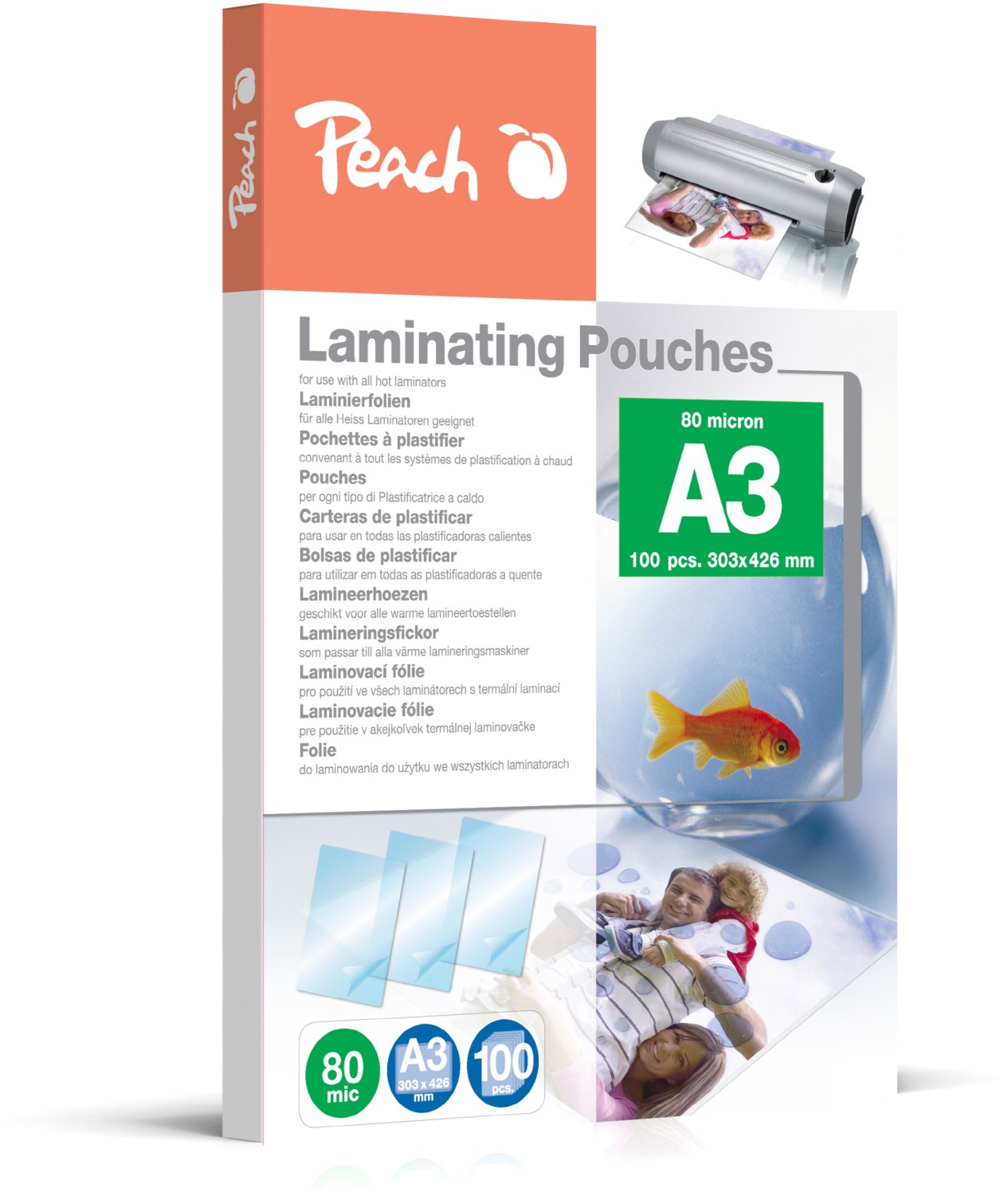peach laminierfolie a3 80mic pp580-01, folien