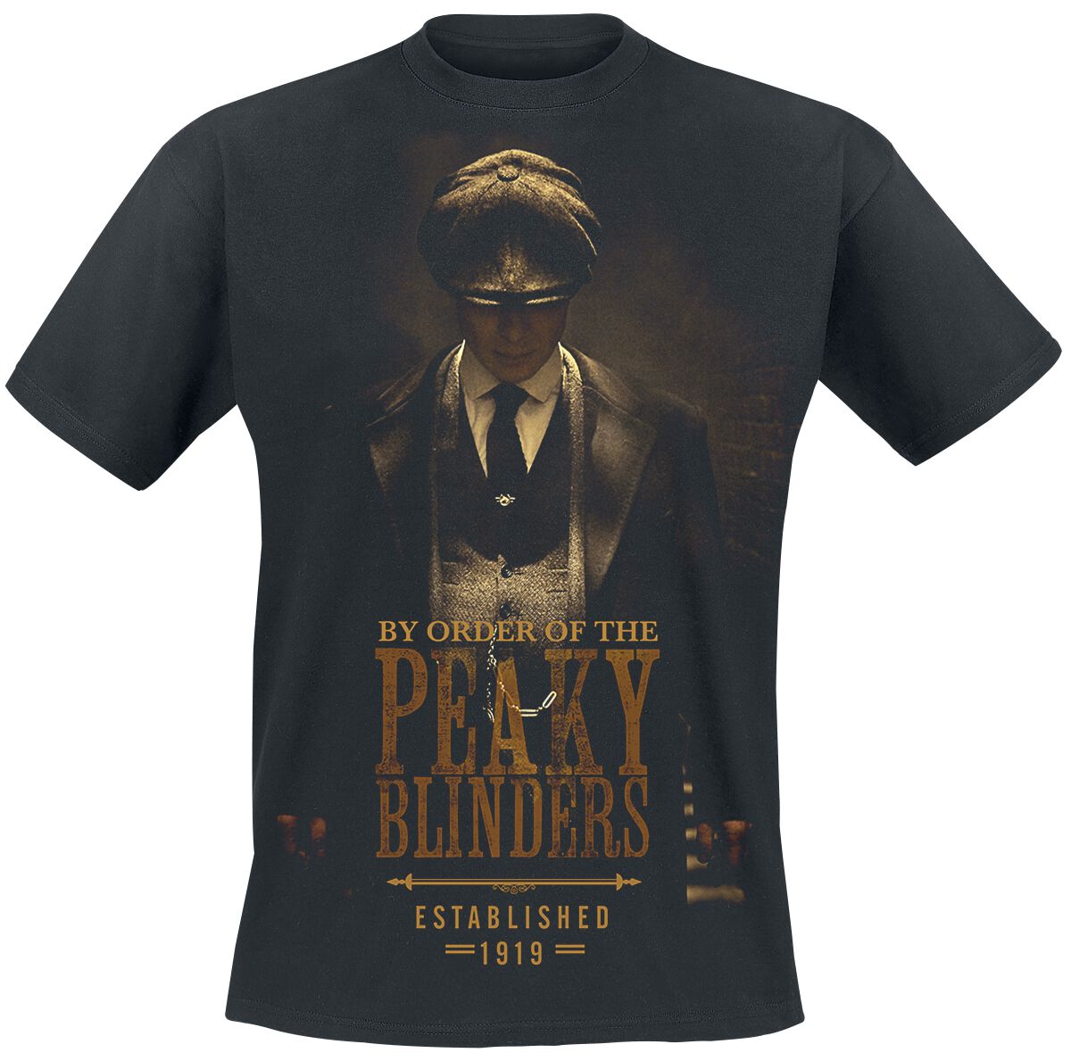 peaky blinders t-shirt - est 1919 - s bis xxl - fÃ¼r mÃ¤nner - grÃ¶ÃŸe l - - lizenzierter fanartikel schwarz