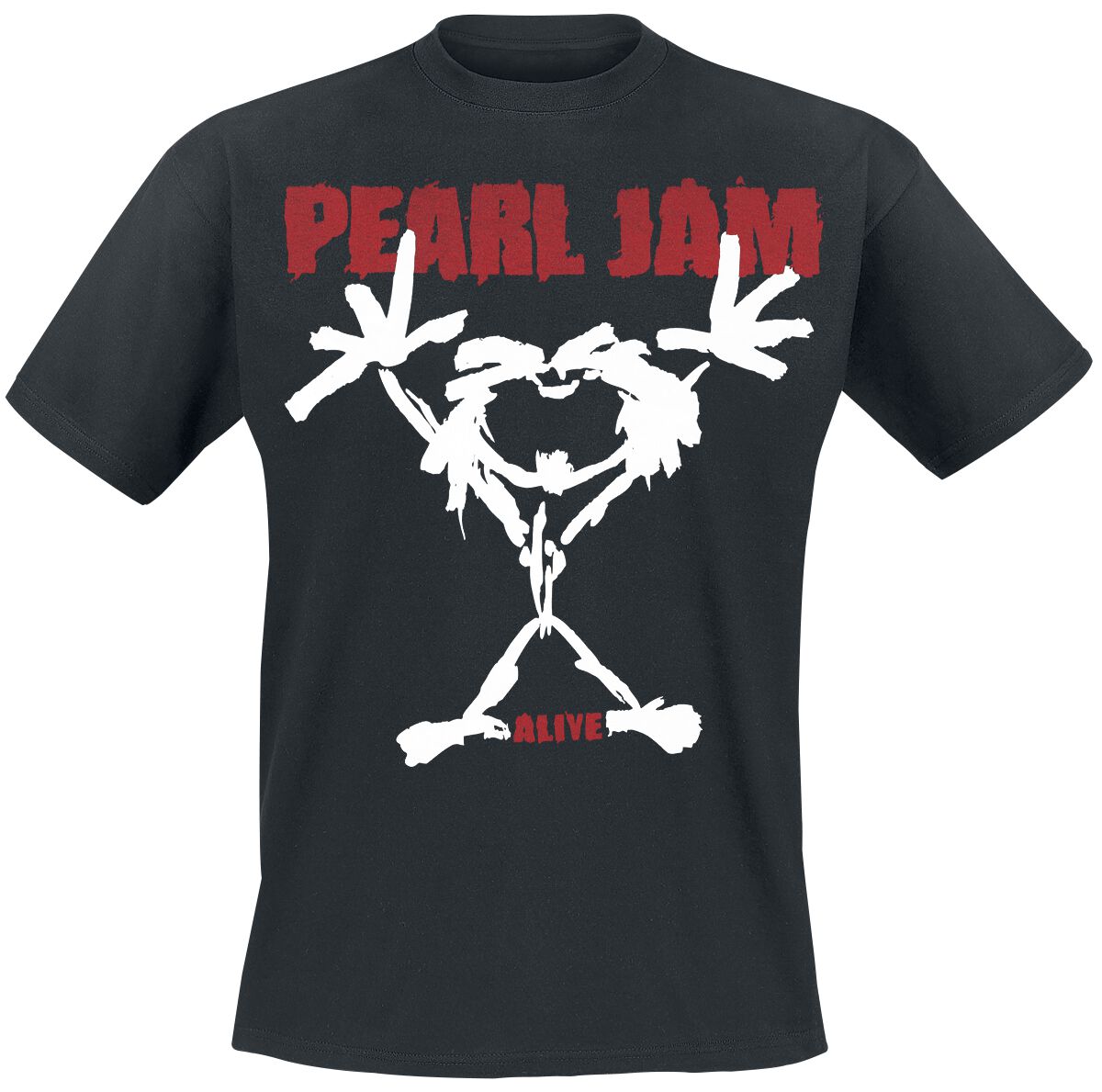 pearl jam t-shirt - stickman - s bis xxl - fÃ¼r mÃ¤nner - grÃ¶ÃŸe xxl - - lizenziertes merchandise! schwarz uomo