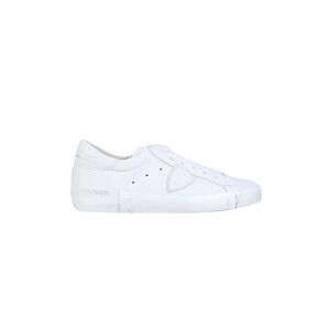 Philippe Model Sneaker Herren Prsx A1unprlu1012 Leder Logo Basic Blanc Bianco