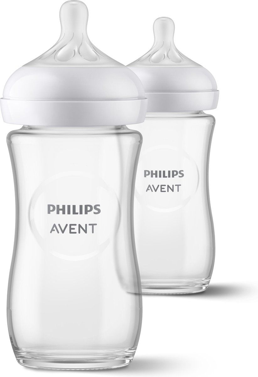 philips avent natural response fles glas 2 flessen 240 ml 1+ maanden