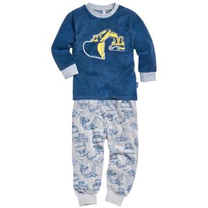 Playshoes Kinder Frottee Schlafanzug Bagger Marine Marine