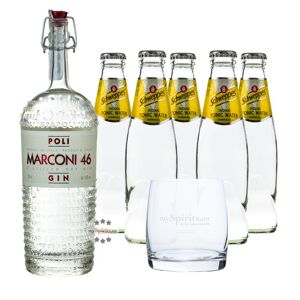 Poli Gin (46% Vol., 0,7l) & 5x Schweppes Tonic (0,2 L) + Glas Inkl. 0,50 € Pfand