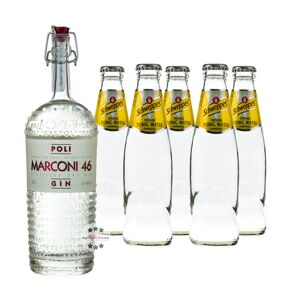 Poli Gin (46% Vol., 0,7l) & 5 X Schweppes Indian Tonic (0,2l) Inkl. 0,50 € Pfand