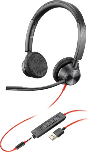 Poly Headset Blackwire C3325-m Binaural Usb-a & 3,5 Mm, Noise Canceling,brandneu