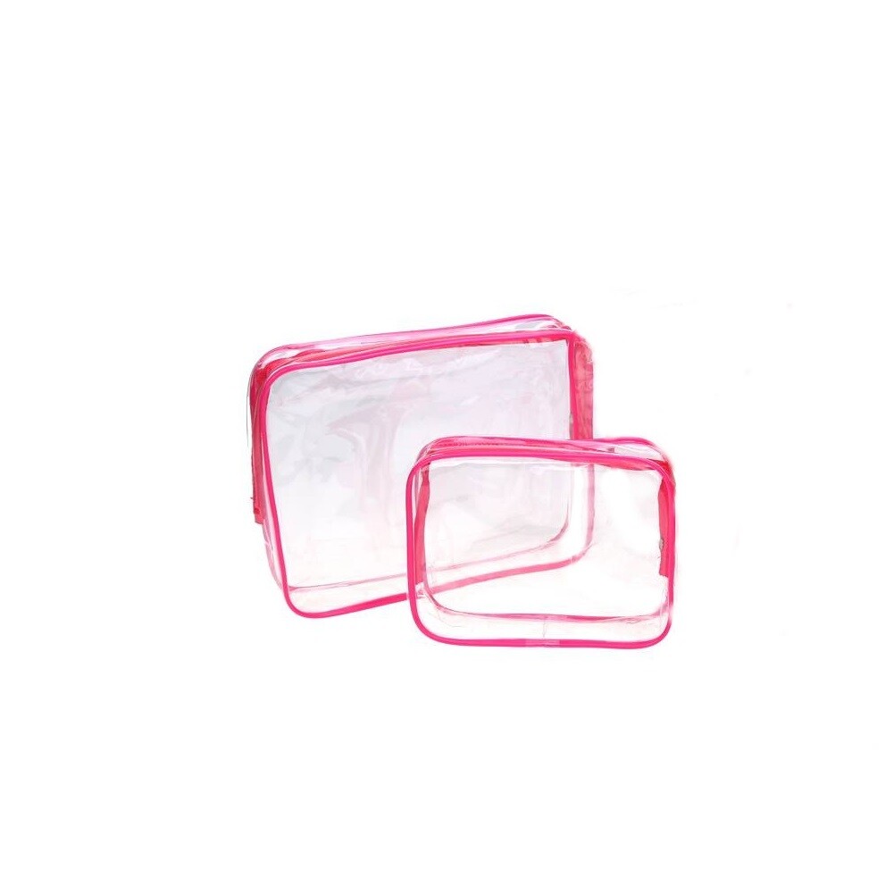 postdrogist huismerk durchsichtige rosa toilettentasche 2 teilig