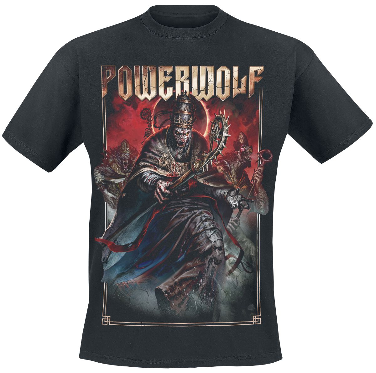 powerwolf t-shirt - blood of the saints - s bis 3xl - fÃ¼r mÃ¤nner - grÃ¶ÃŸe s - - lizenziertes merchandise! schwarz