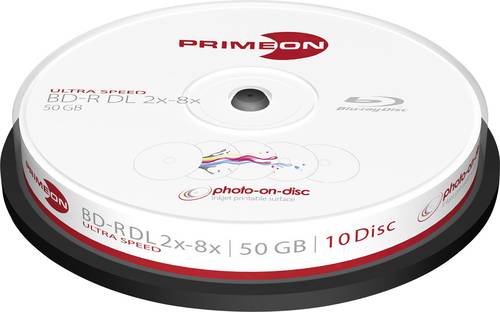 Primeon 2761312 Bd-r Dl 50gb/2-8x Cakebox (10 Disc) Photo-on-disc Surface, I ~e~
