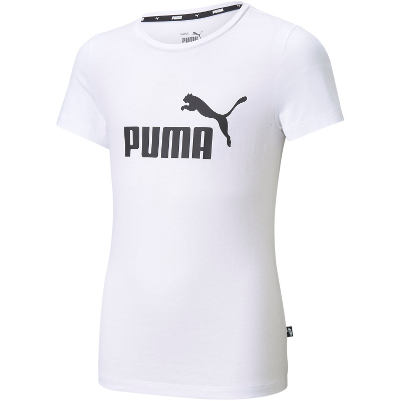 Puma Ess Logo Tee Mädchen T-shirt T-shirts Und Tops Mädchen Weiß Größe 14