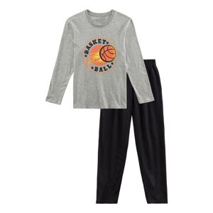 Pyjama Authentic Le Jogger Gr. 182, Grau (grau Meliert, Schwarz) Kinder Homewear-sets Pyjamas